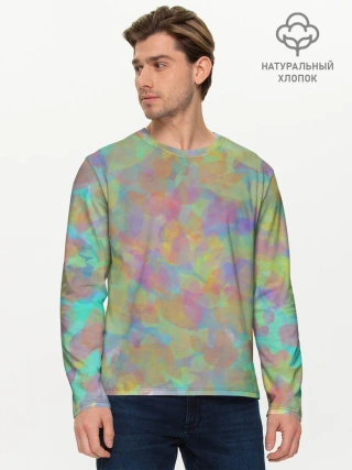 Мужской лонгслив базовый / Цветные лепестки