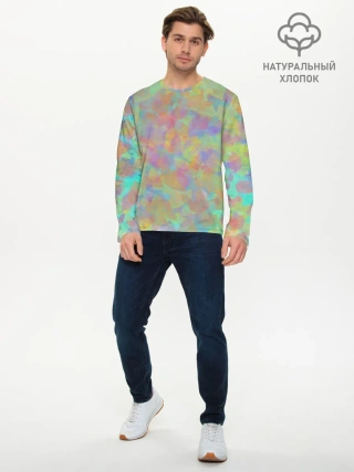 Мужской лонгслив базовый / Цветные лепестки