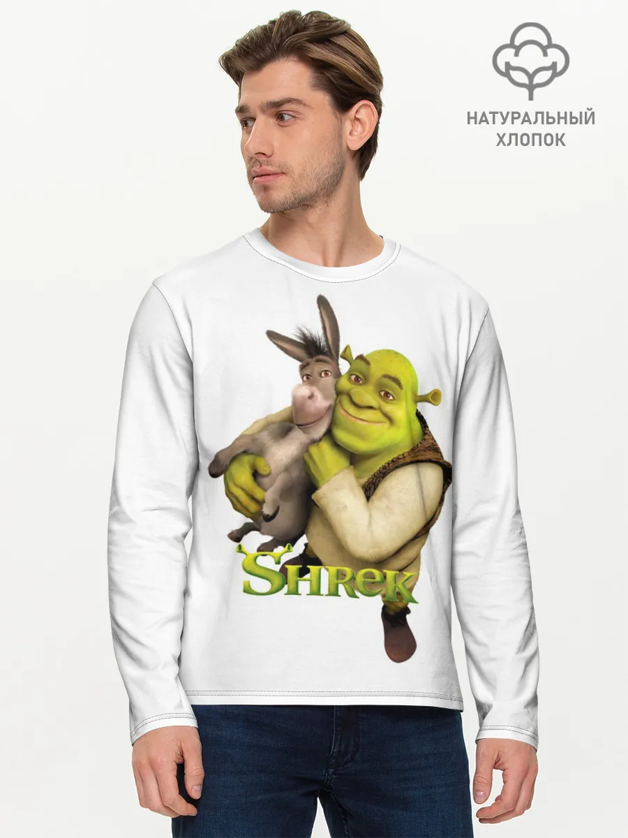 Мужской лонгслив базовый / Шрек и Осел Мультфильм