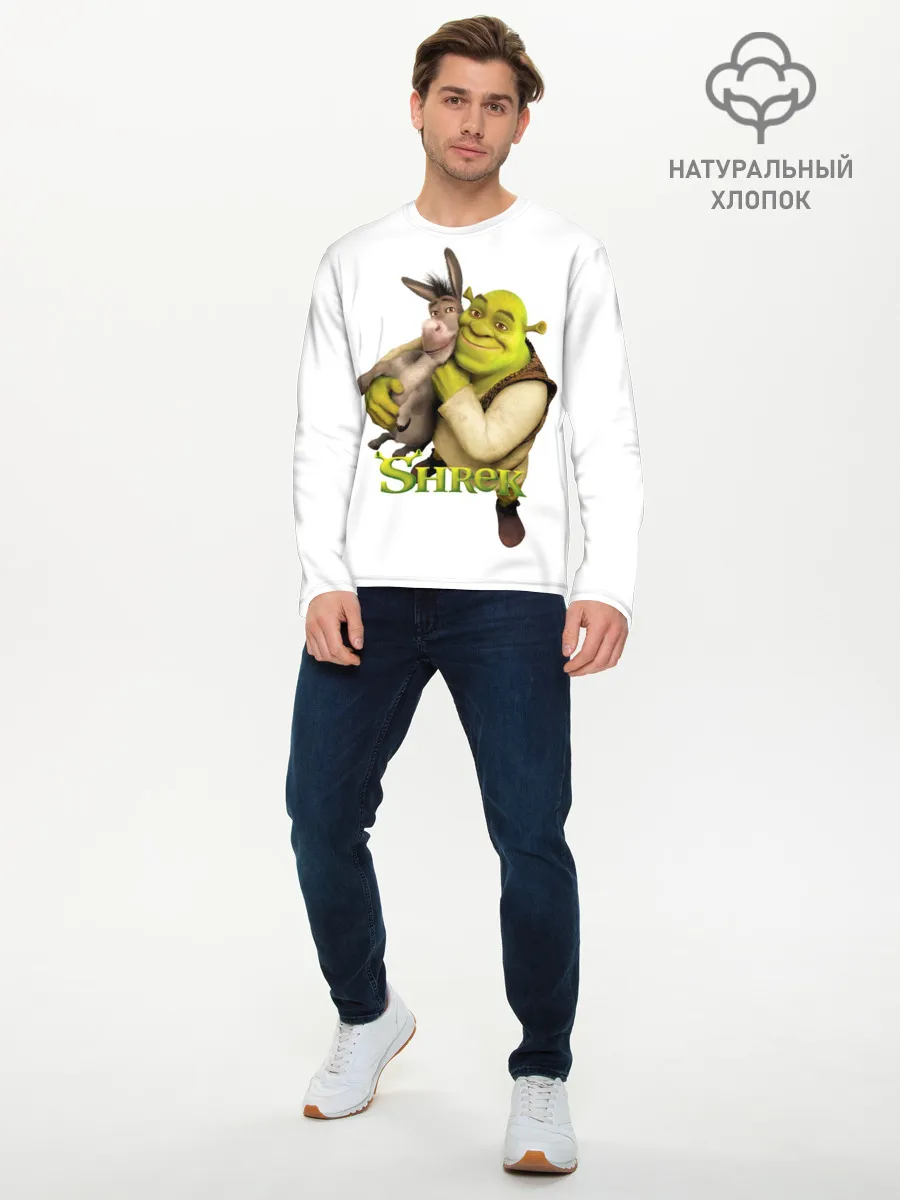 Мужской лонгслив базовый / Шрек и Осел Мультфильм