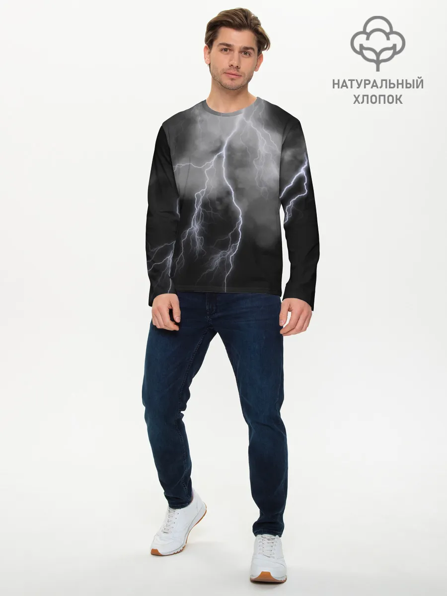 Мужской лонгслив базовый / гроза
