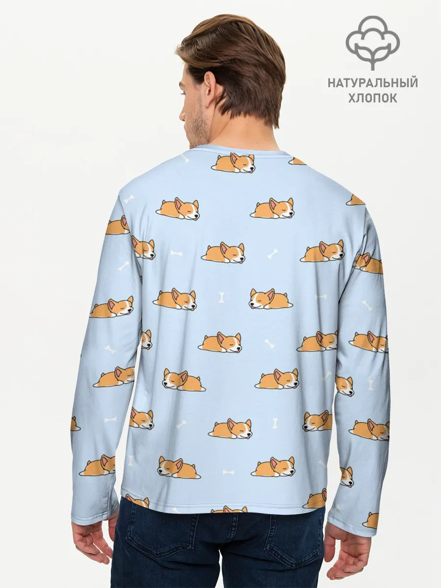 Мужской лонгслив базовый / Корги
