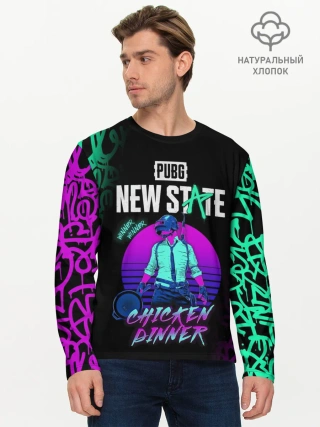 Мужской лонгслив базовый / PUBG NEW STATE / ПАБГ НЕОН
