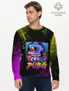 Мужской лонгслив базовый / PUBG RETRO NEON / ПАБГ НЕОН