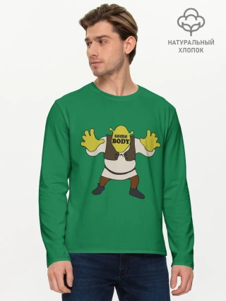 Мужской лонгслив базовый / Shrek. Somebody