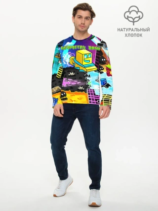 Мужской лонгслив базовый / Geometry Dash