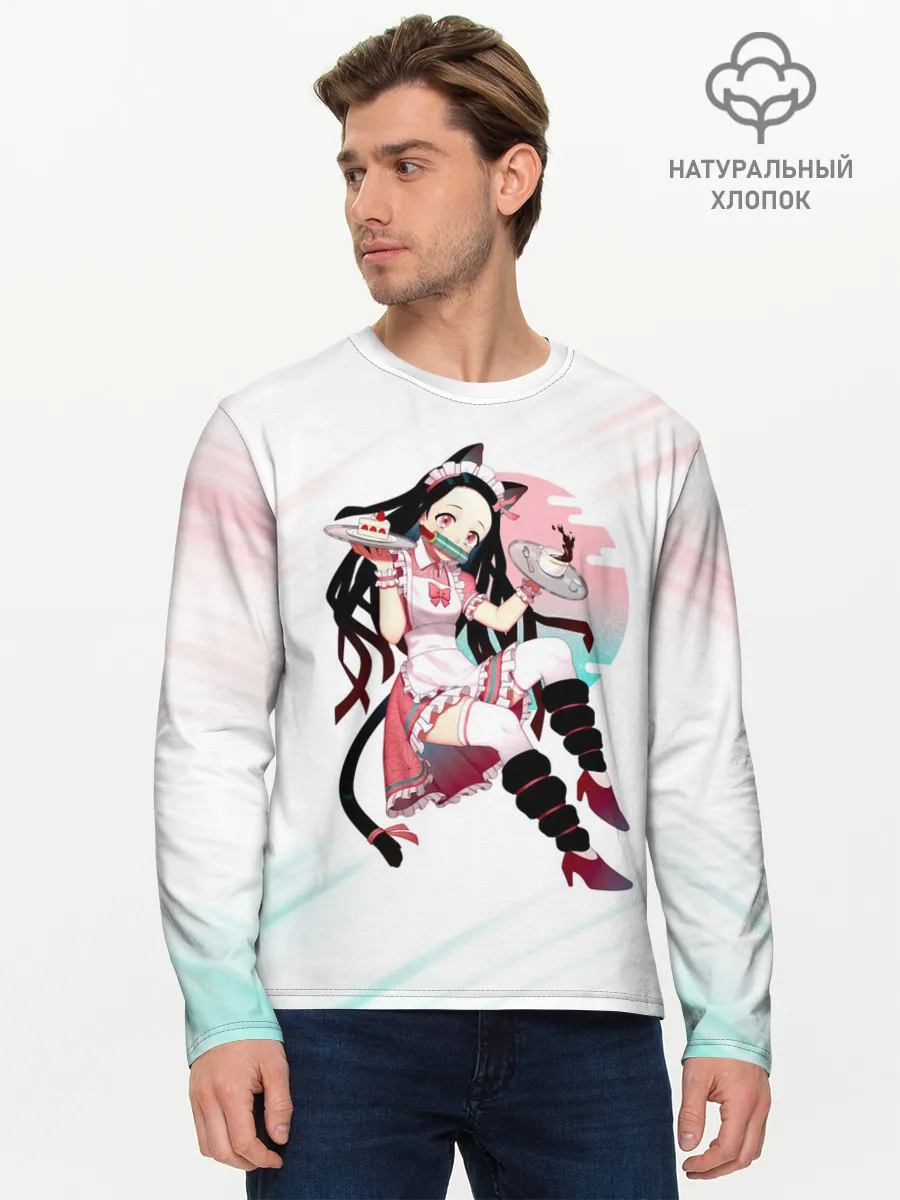 Мужской лонгслив базовый / Незуко Камадо Kimetsu no Yaiba