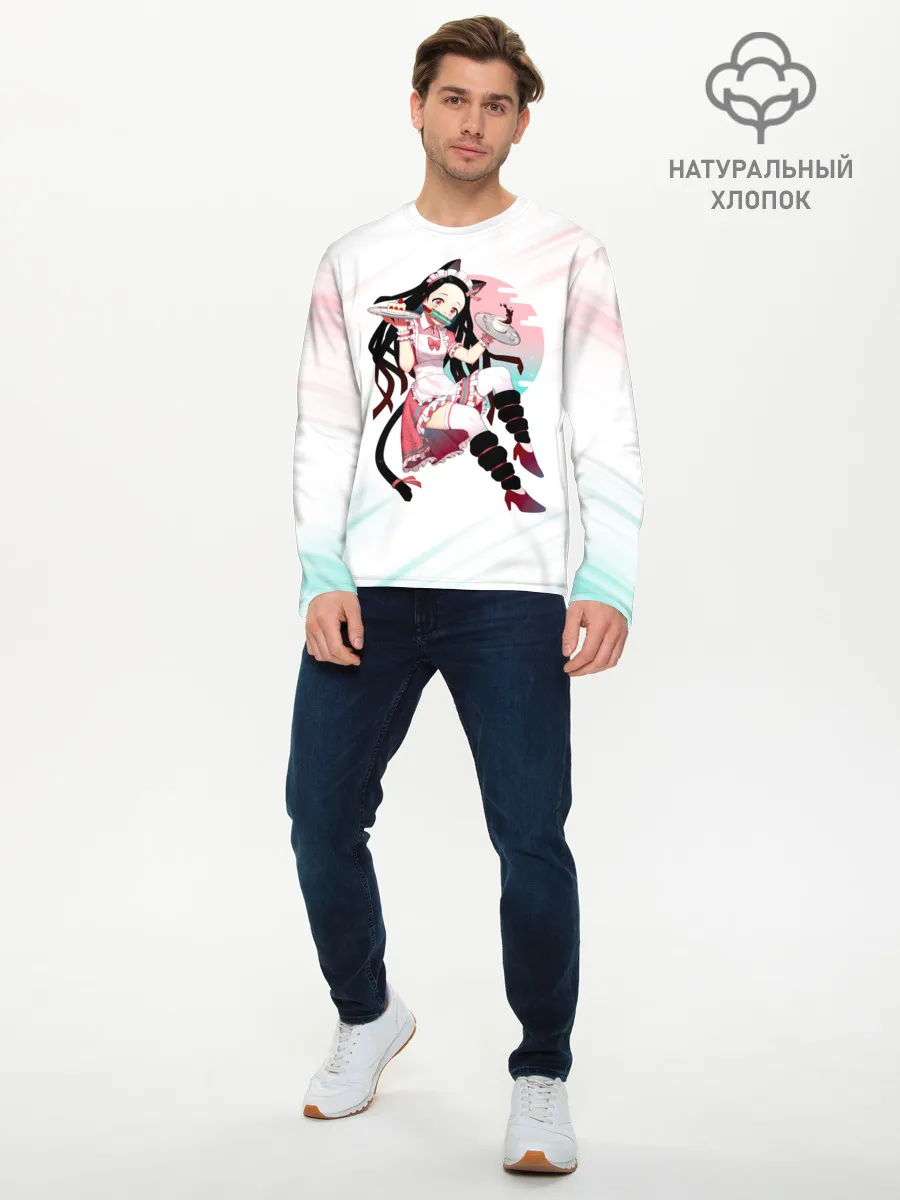 Мужской лонгслив базовый / Незуко Камадо Kimetsu no Yaiba