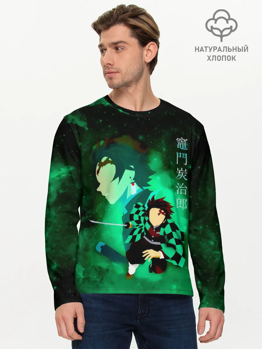 Мужской лонгслив базовый / Танджиро Камадо Kimetsu no Yaiba