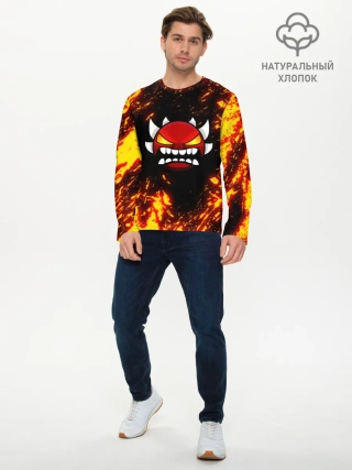 Мужской лонгслив базовый / Geometry Dash | Demon