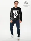 Мужской лонгслив базовый / JUST DO IT / ПРОСТО СДЕЛАЙ ЭТО