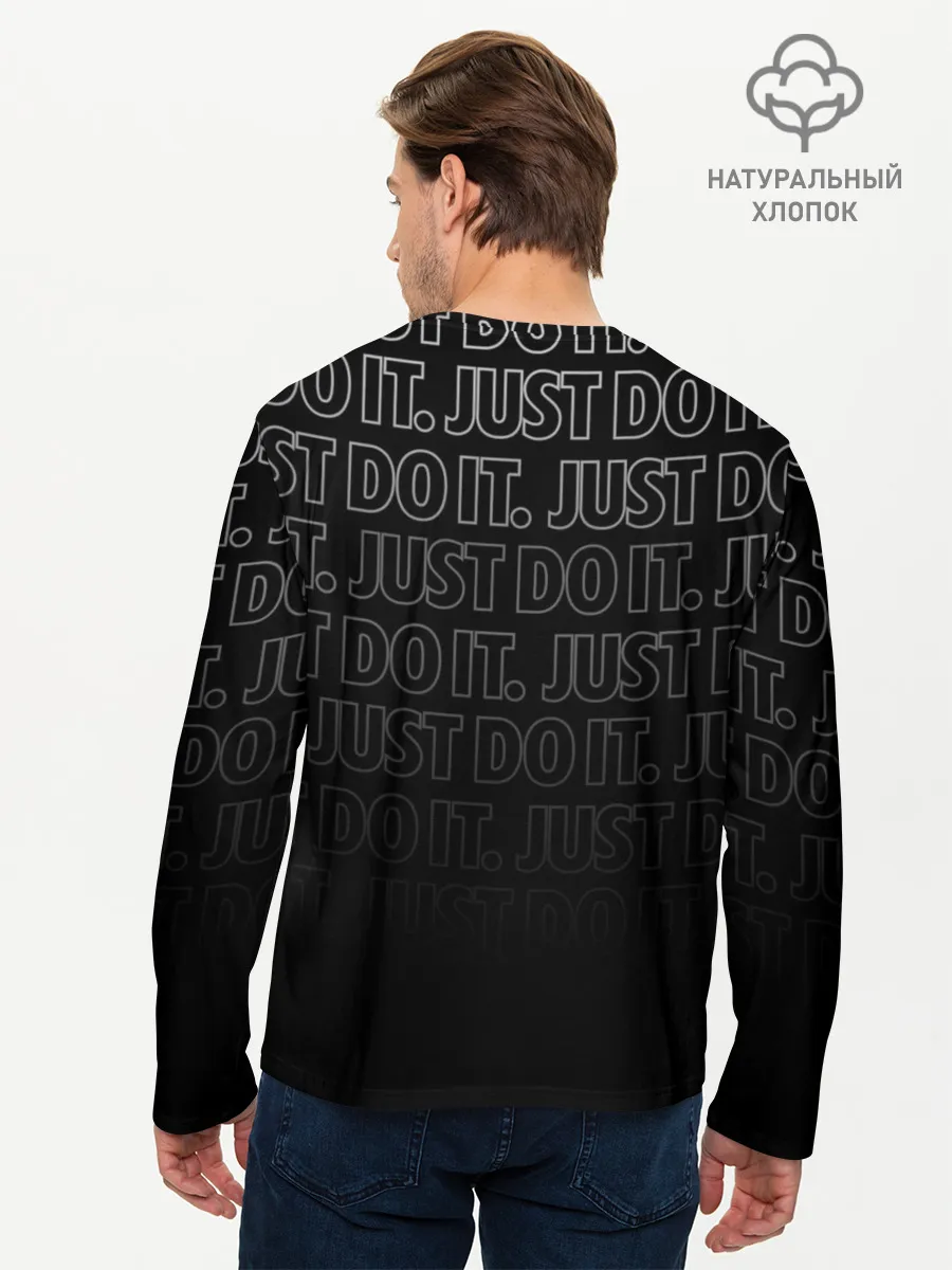 Мужской лонгслив базовый / JUST DO IT / ПРОСТО СДЕЛАЙ ЭТО