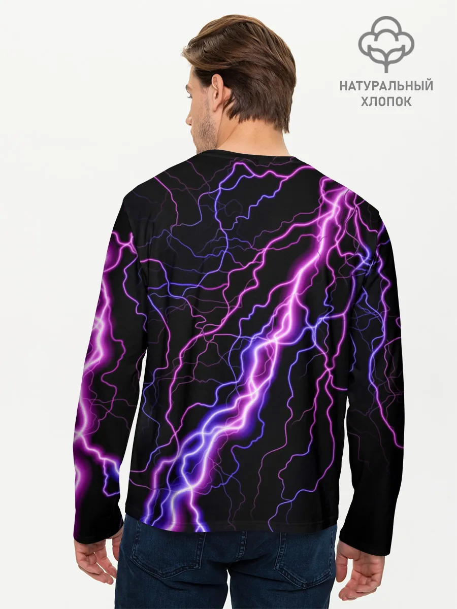Мужской лонгслив базовый / НЕОНОВЫЙ ЛЕВ / NEON LION