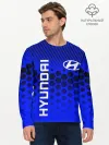 Мужской лонгслив базовый / HYUNDAI / ХЕНДАЙ / BLUE STYLE
