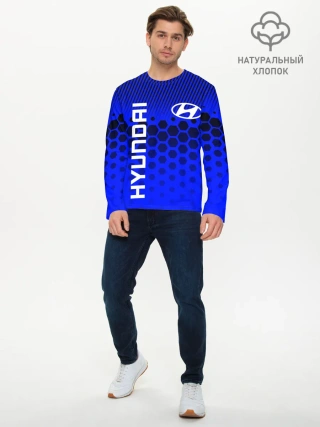 Мужской лонгслив базовый / HYUNDAI / ХЕНДАЙ / BLUE STYLE