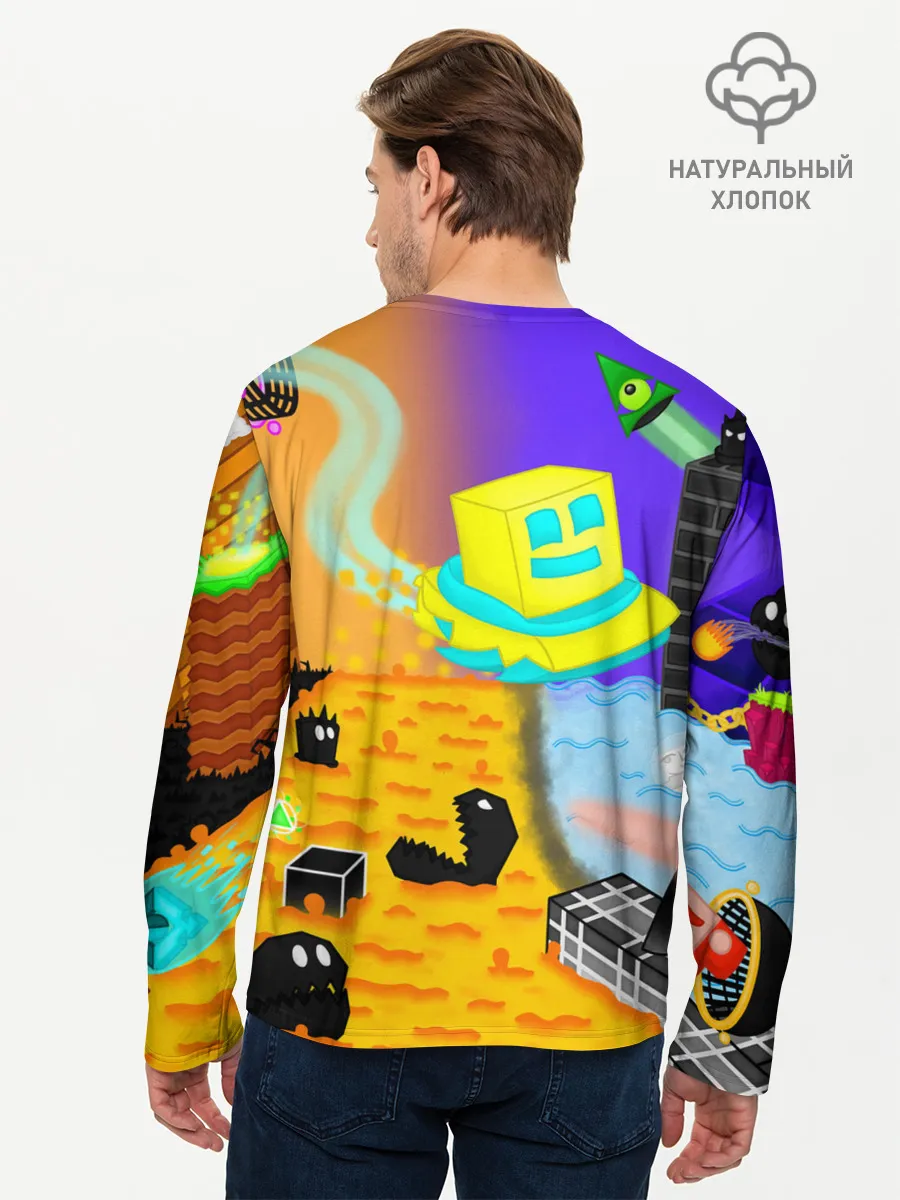 Мужской лонгслив базовый / Geometry Dash | RobTop