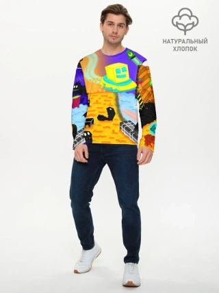 Мужской лонгслив базовый / Geometry Dash | RobTop