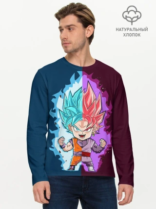 Мужской лонгслив базовый / Vegeta power