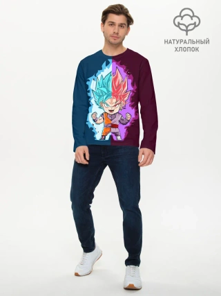 Мужской лонгслив базовый / Vegeta power