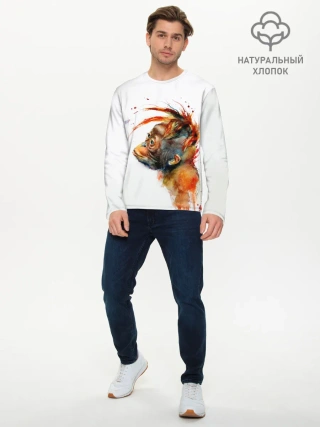 Мужской лонгслив базовый / Орангутанг
