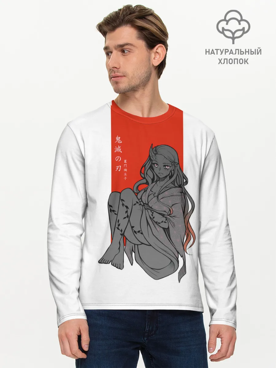 Мужской лонгслив базовый / Незуко Камадо Kimetsu no Yaiba