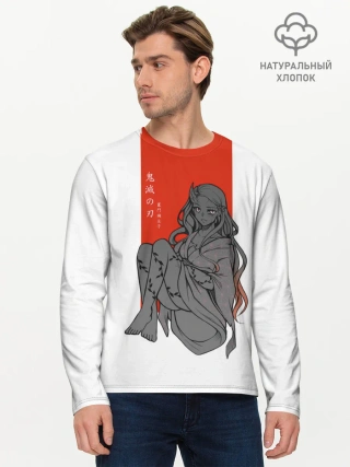 Мужской лонгслив базовый / Незуко Камадо Kimetsu no Yaiba