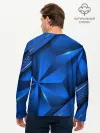 Мужской лонгслив базовый / 3D абстрактные фигуры BLUE
