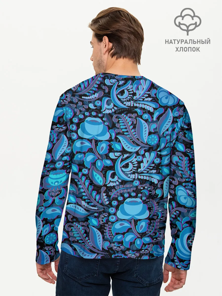 Мужской лонгслив базовый / ГЖЕЛЬ ГЛИТЧ | GG | ГГ