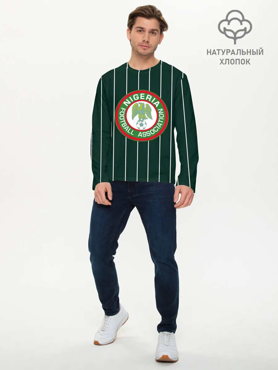 Мужской лонгслив базовый / Сборная Нигерии