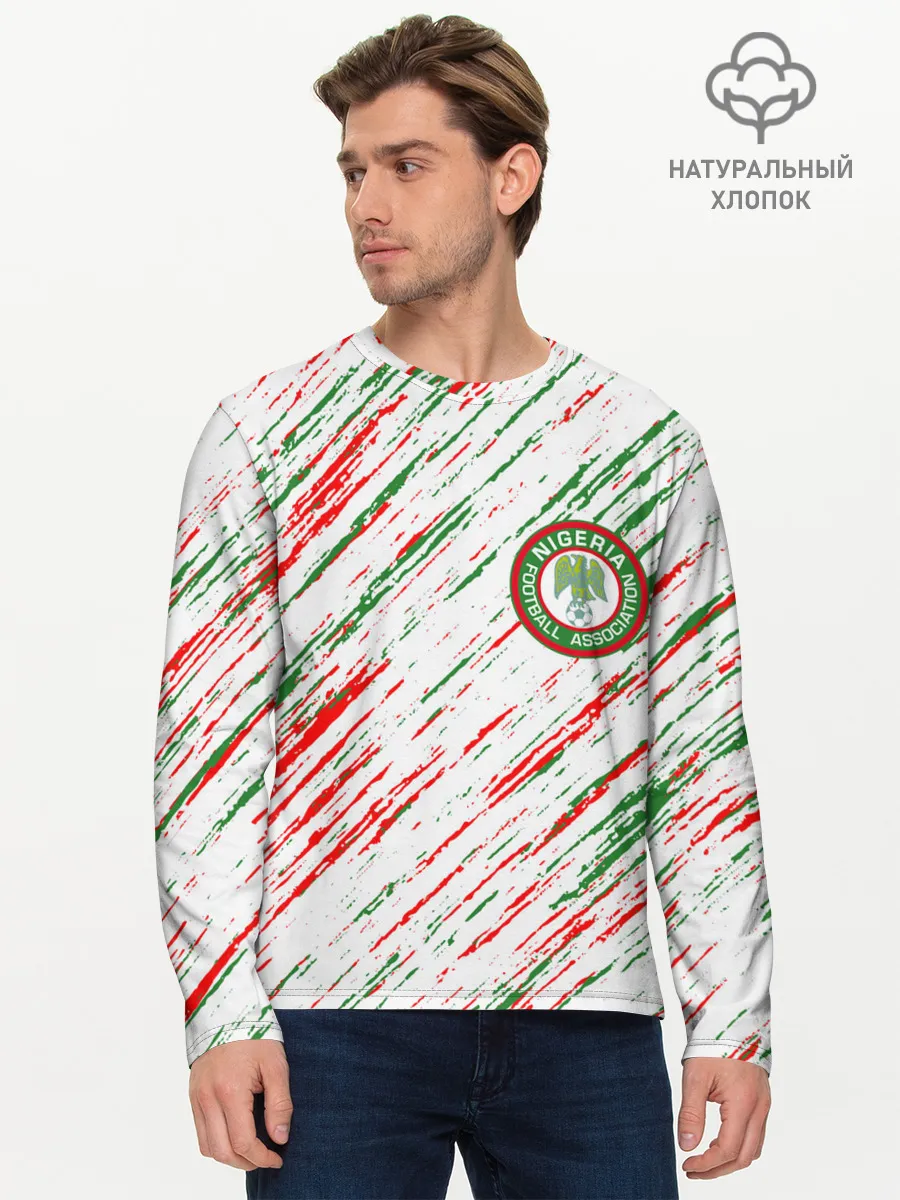 Мужской лонгслив базовый / Сборная Нигерии