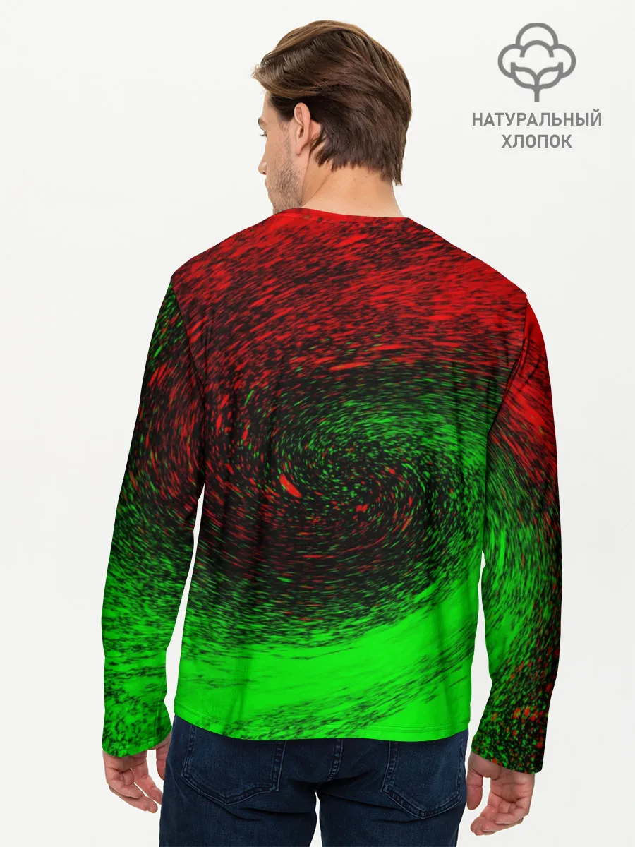 Мужской лонгслив базовый / КРАСНАЯ И ЗЕЛЕНАЯ КРАСКА