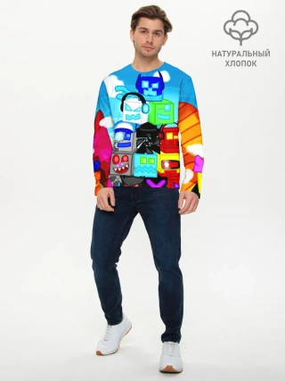 Мужской лонгслив базовый / GEOMETRY DASH / ГЕОМЕТРИ ДАШ