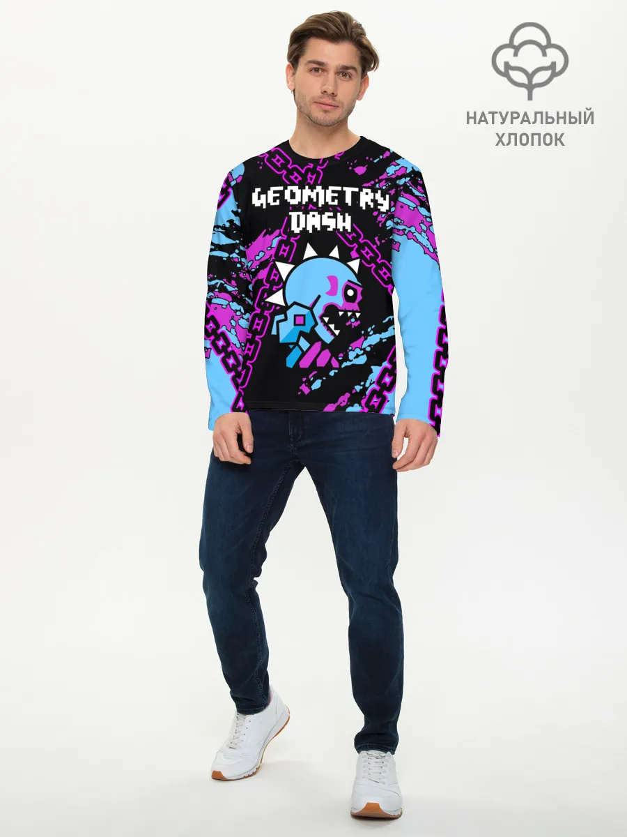 Мужской лонгслив базовый / Geometry Dash