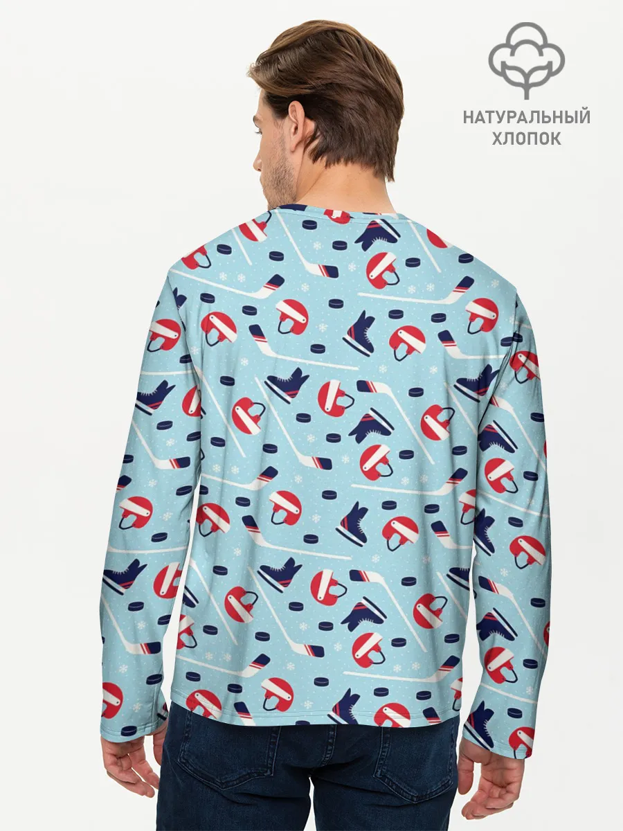 Мужской лонгслив базовый / Hockey Pattern