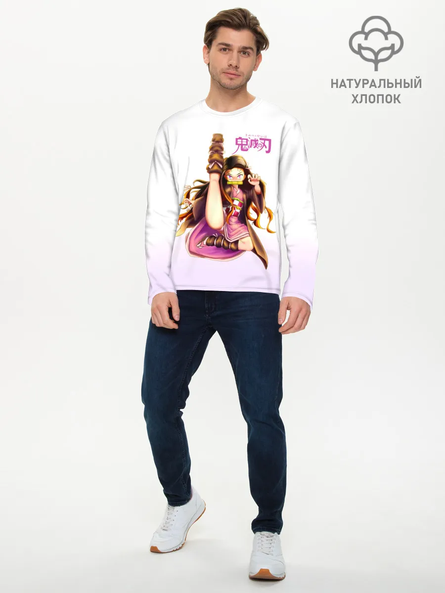 Мужской лонгслив базовый / Незуко Камадо Kimetsu no Yaiba