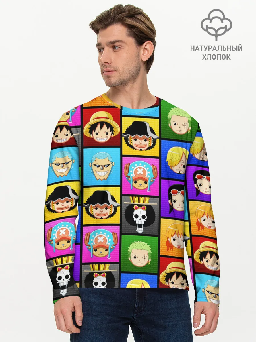 Мужской лонгслив базовый / ONE PIECE / ВАН ПИС / ГЕРОИ