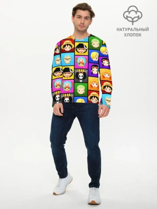 Мужской лонгслив базовый / ONE PIECE / ВАН ПИС / ГЕРОИ