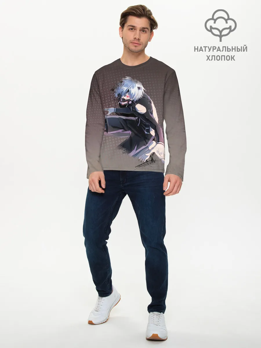 Мужской лонгслив базовый / Токийский гуль