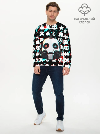 Мужской лонгслив базовый / ЛЮБОВЬ СМЕРТЬ И РОБОТЫ / ГЛИТЧ