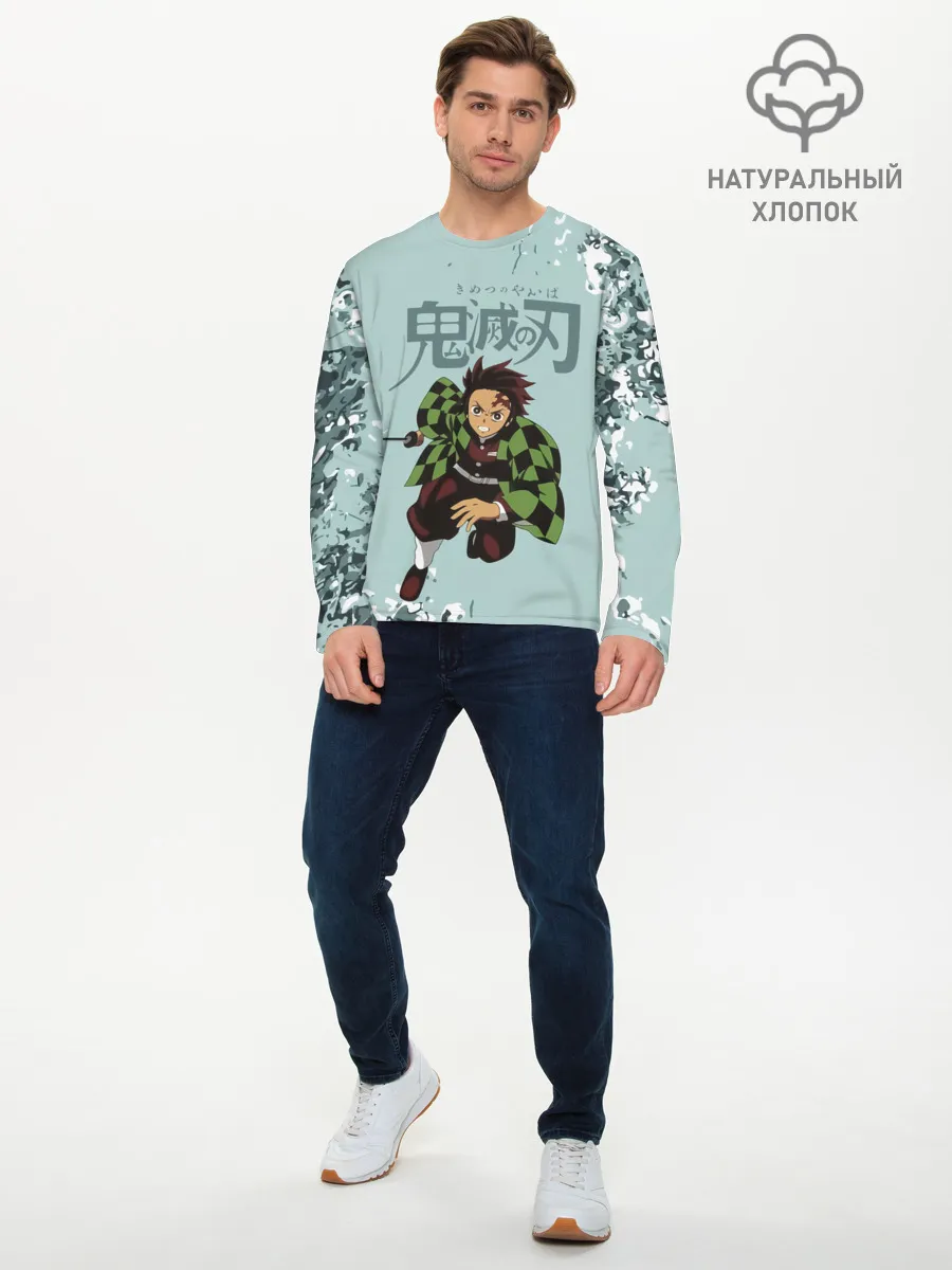 Мужской лонгслив базовый / Танджиро Камадо Kimetsu no Yaiba