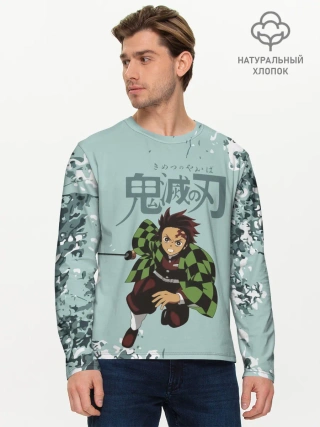 Мужской лонгслив базовый / Танджиро Камадо Kimetsu no Yaiba