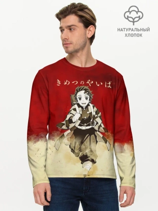 Мужской лонгслив базовый / Танджиро | Клинок, рассекающий демонов