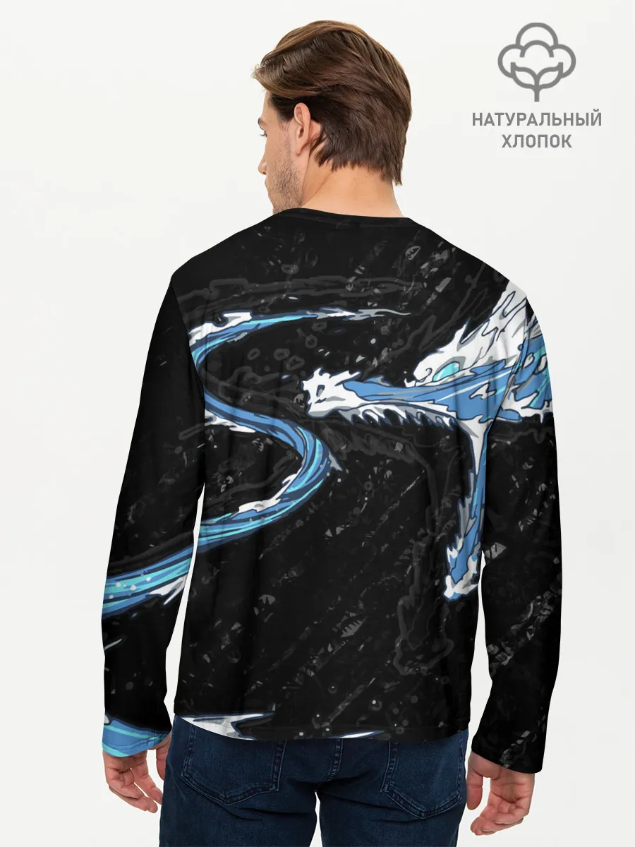 Мужской лонгслив базовый / Дыхание воды / Demon slayer