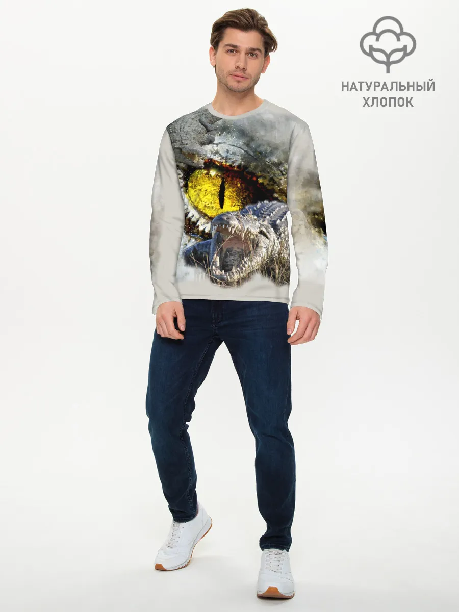 Мужской лонгслив базовый / Глаз крокодила