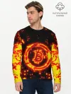 Мужской лонгслив базовый / BITCOIN / БИТКОИН / ОГОНЬ