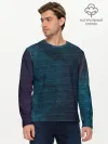 Мужской лонгслив базовый / Texture. Blue Ripples