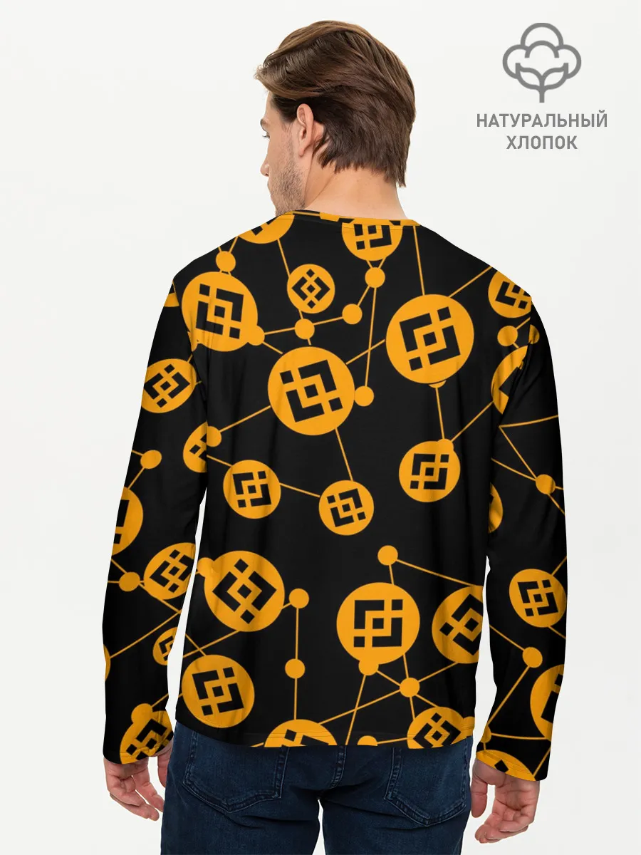 Мужской лонгслив базовый / BINANCE / БИНАНС / УЗОР