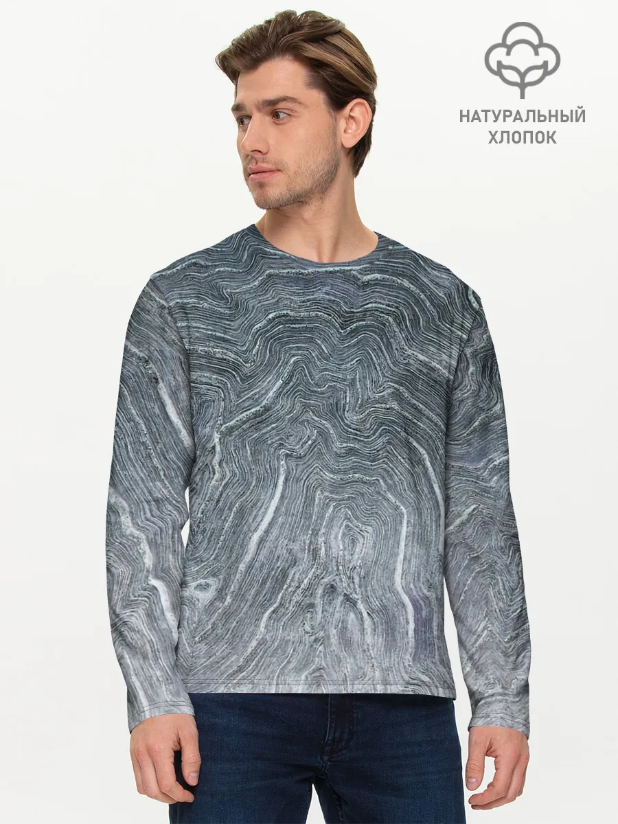 Мужской лонгслив базовый / Negative Waves