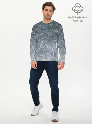 Мужской лонгслив базовый / Negative Waves