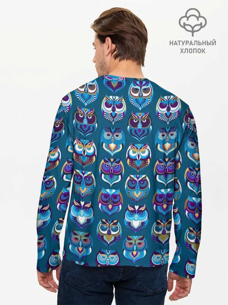Мужской лонгслив базовый / Совы